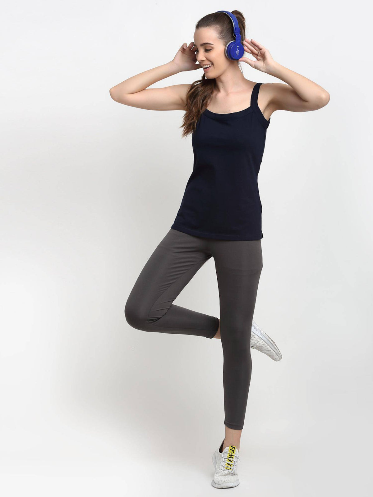 Womens Navy Blue Regular Strap Cotton Camisole Top | TT98 - view 6