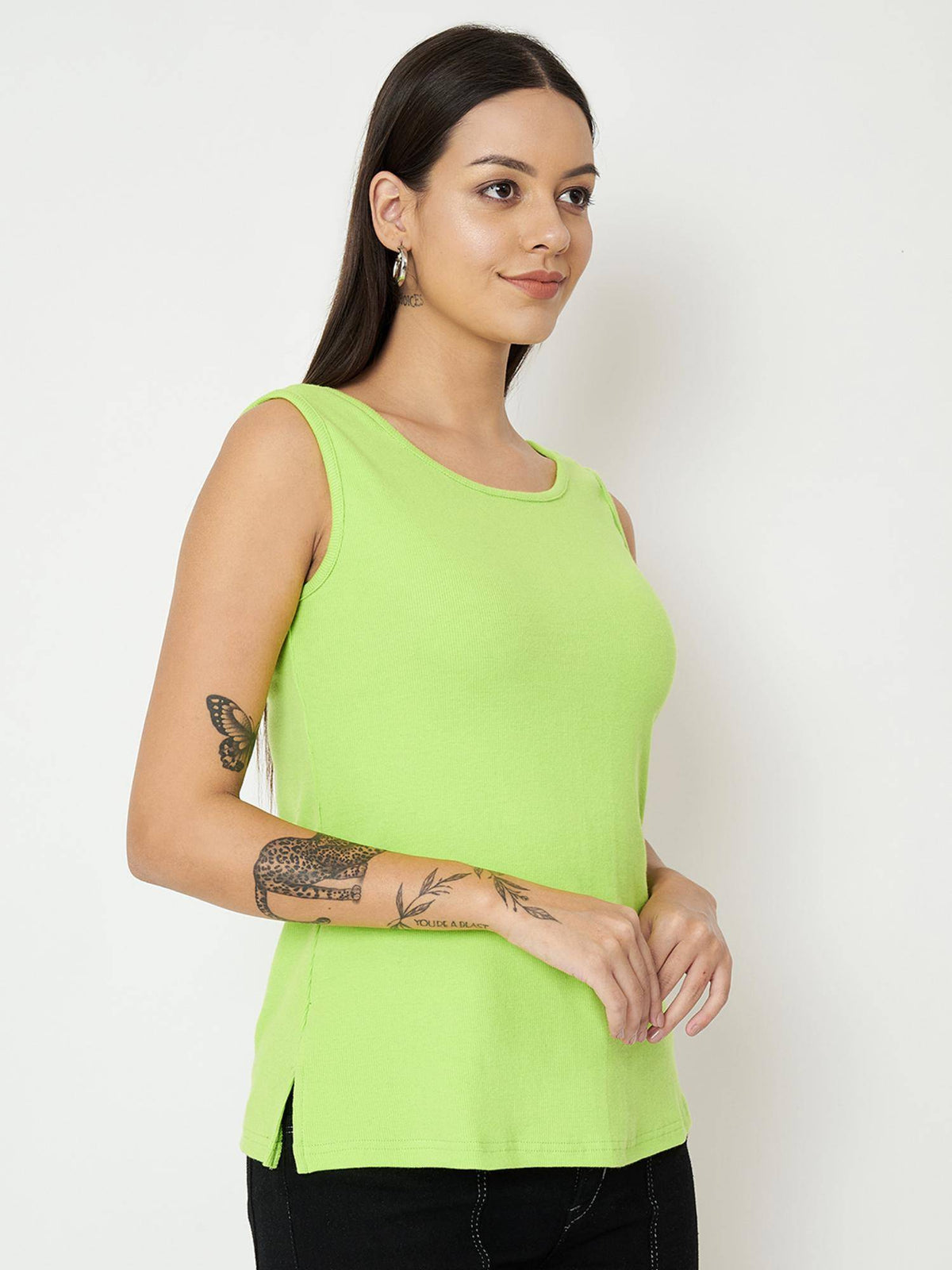 Beige Round Neck Cotton Non Padded Camisole Top | TT98 - view 22