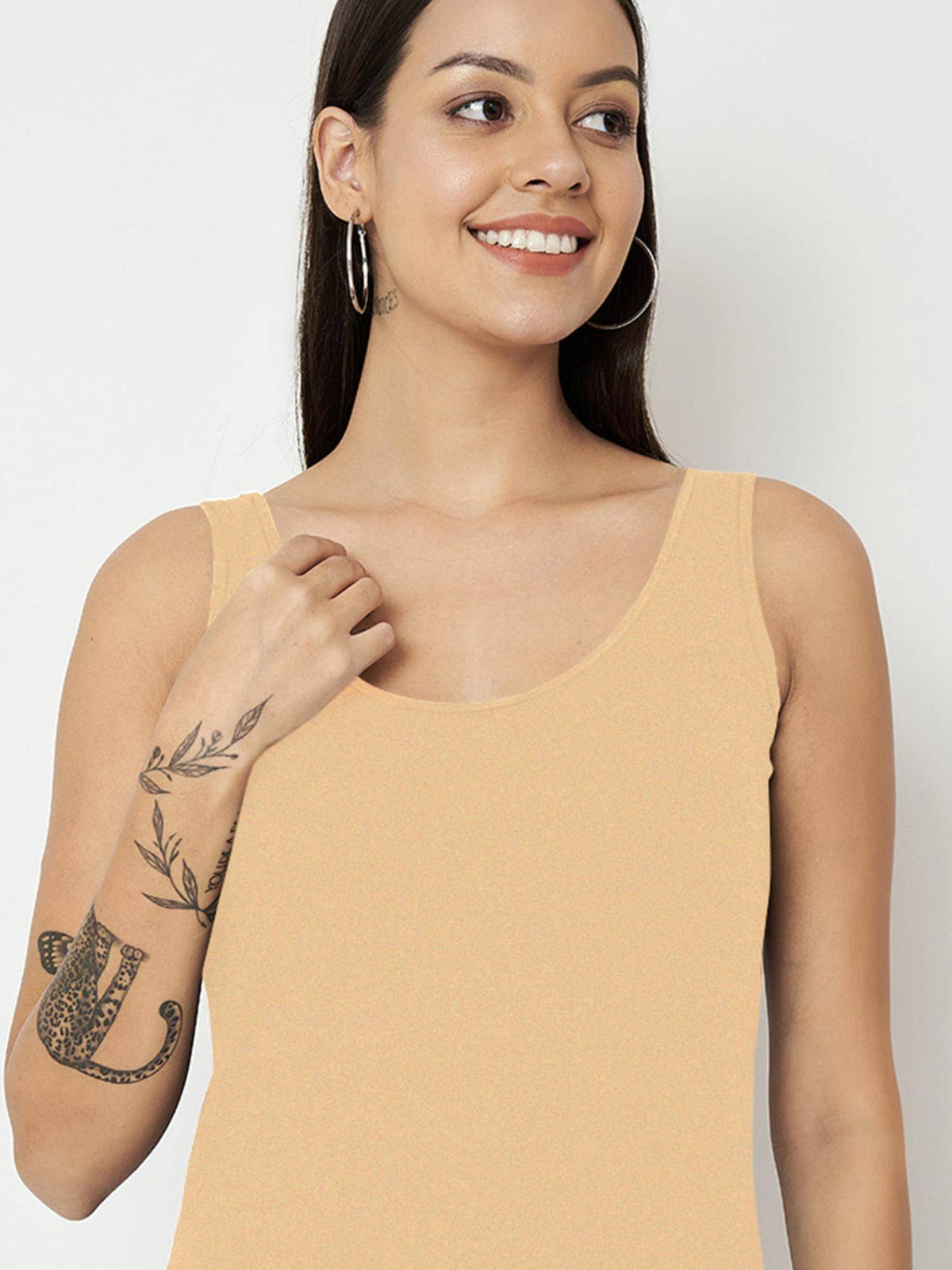 Pink Round Neck Cotton Non Padded Camisole Top | TT98 - view 33