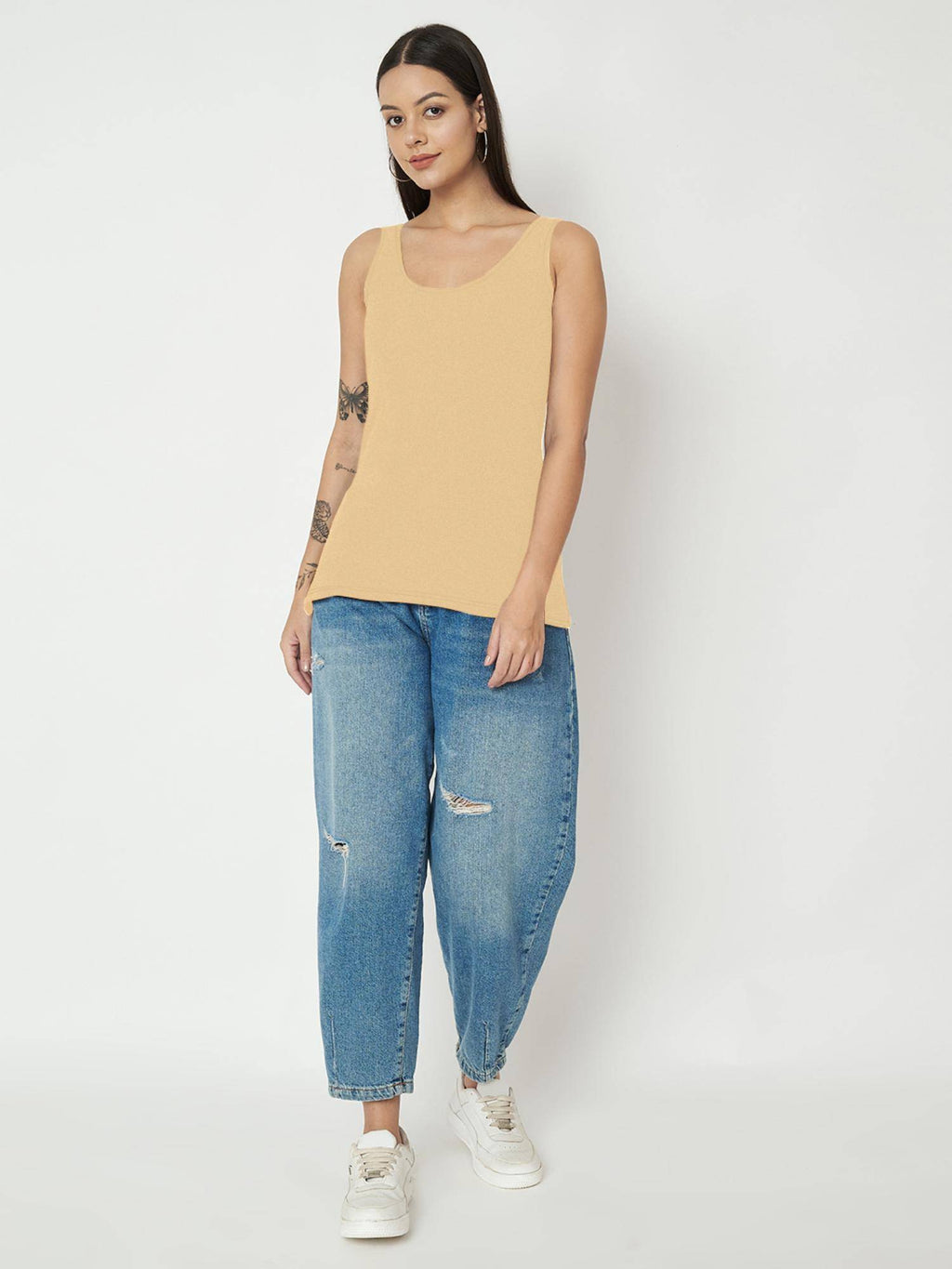 Pink Round Neck Cotton Non Padded Camisole Top | TT98 - view 34