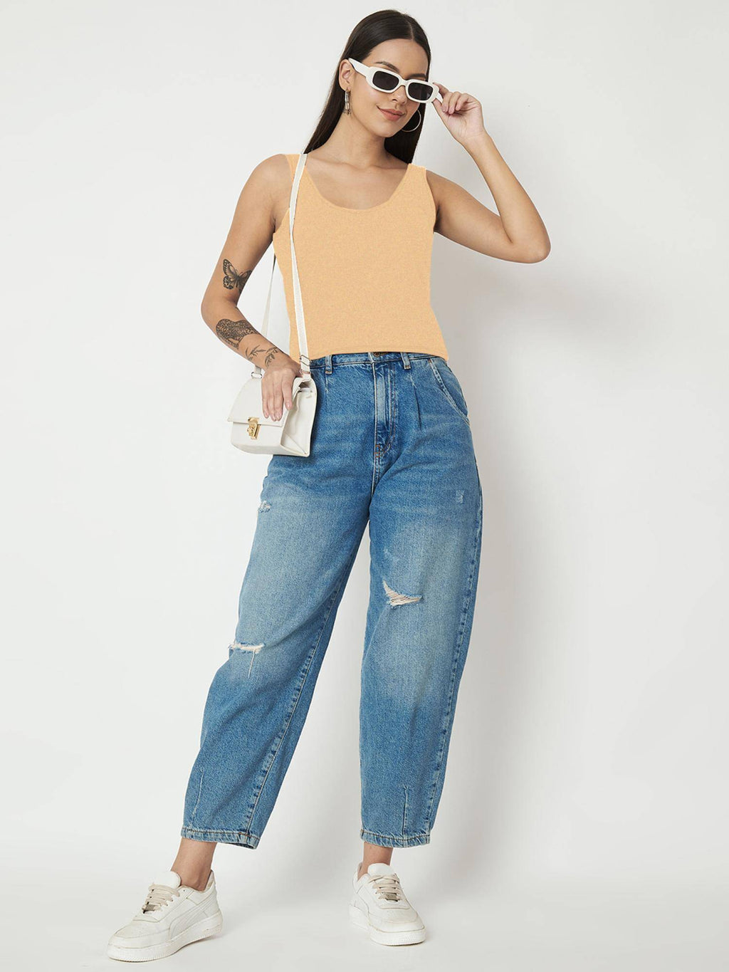 Purple Round Neck Cotton Non Padded Camisole Top | TT98 - view 35