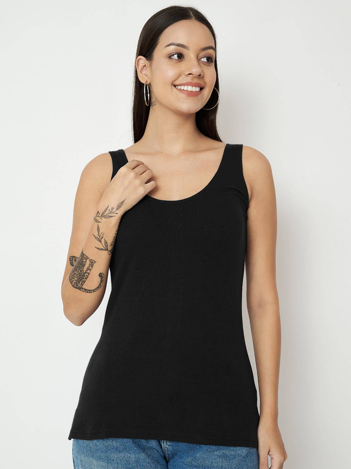 Pink Round Neck Cotton Non Padded Camisole Top | TT98 - view 43