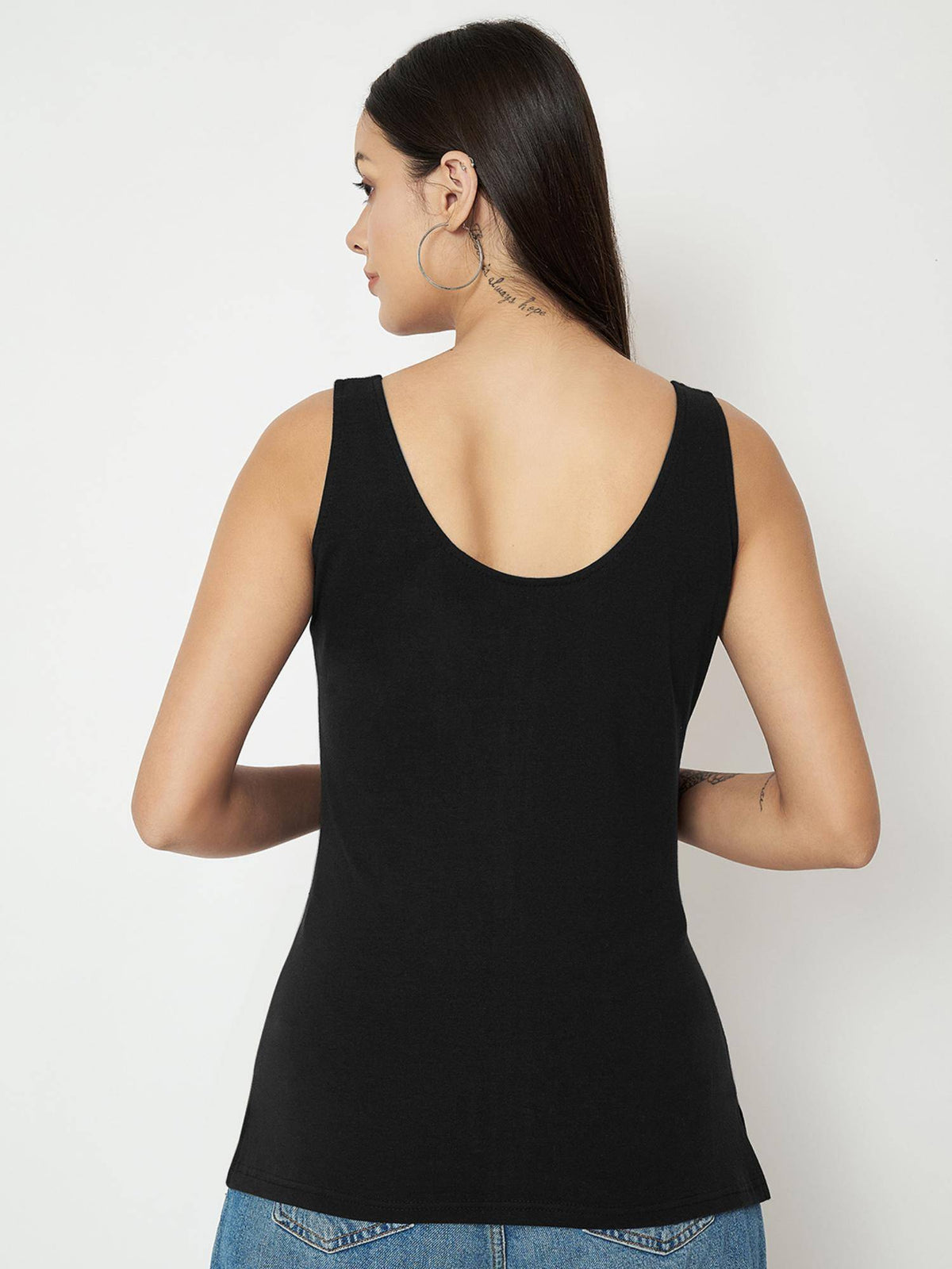Purple Round Neck Cotton Non Padded Camisole Top | TT98 - view 58