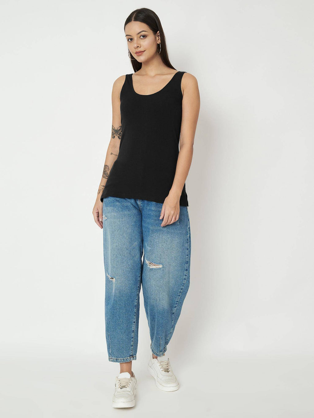 Pink Round Neck Cotton Non Padded Camisole Top | TT98 - view 48