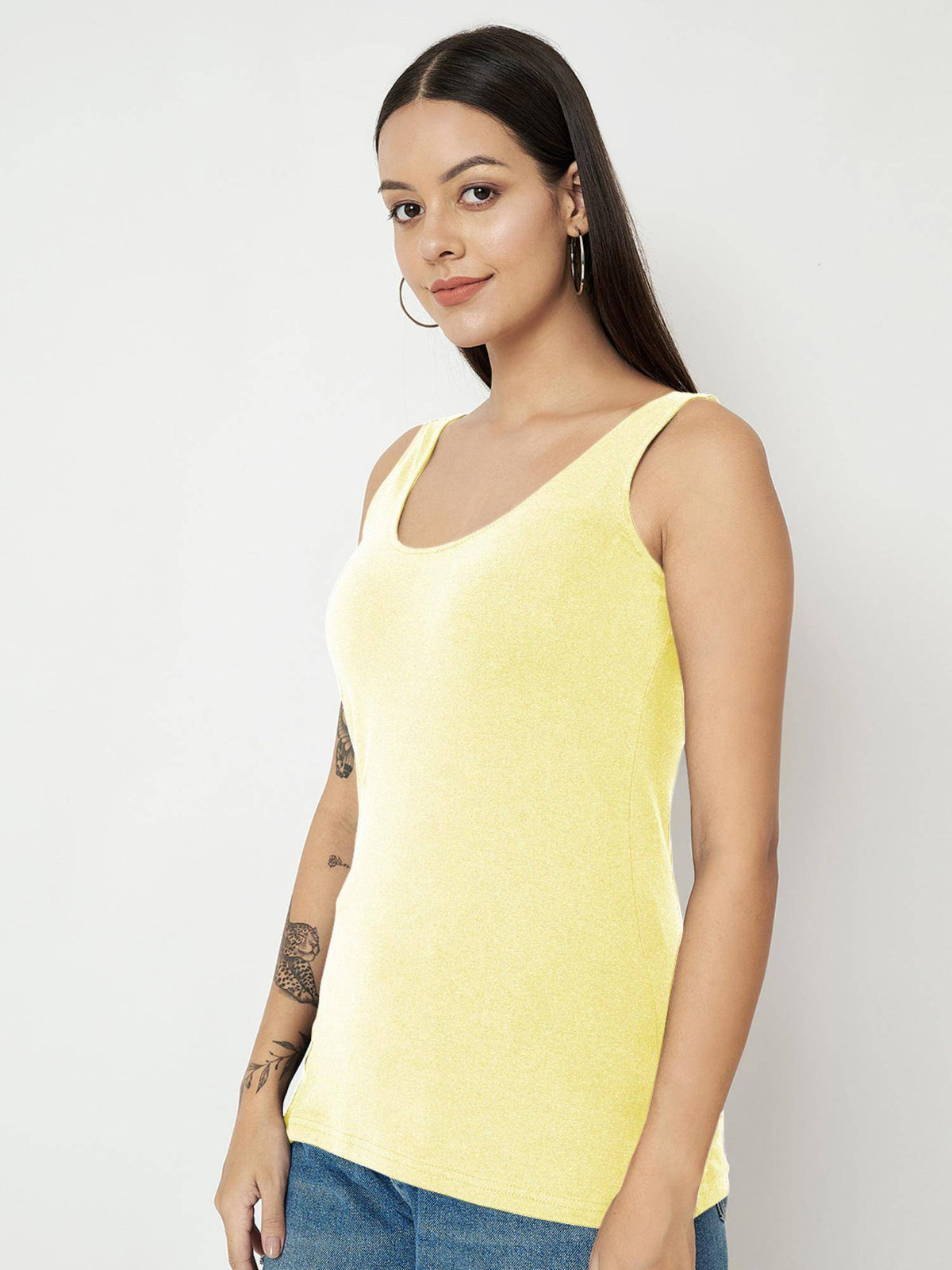 Green Round Neck Cotton Non Padded Camisole Top | TT98 - view 59