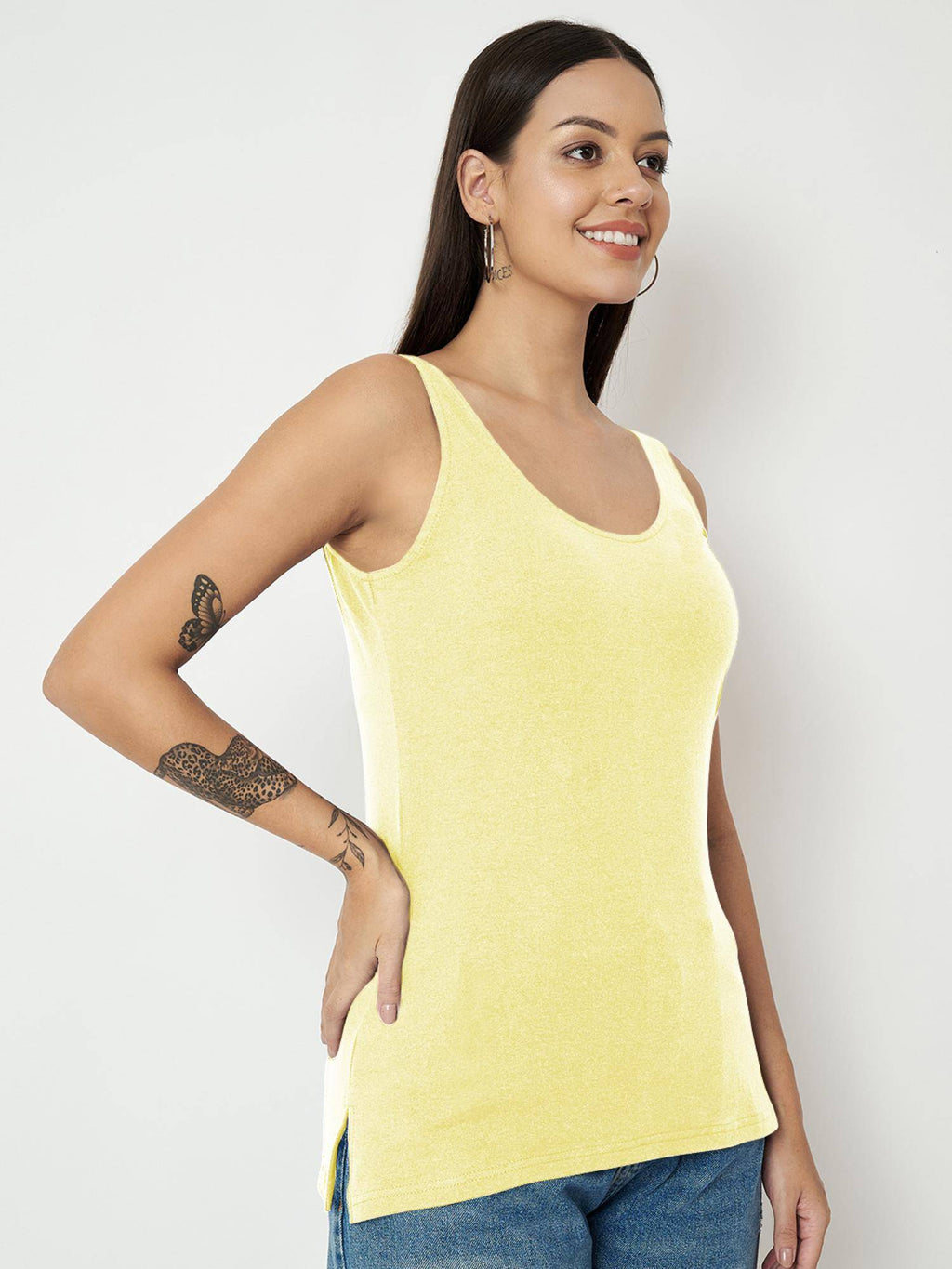 Purple Round Neck Cotton Non Padded Camisole Top | TT98 - view 25