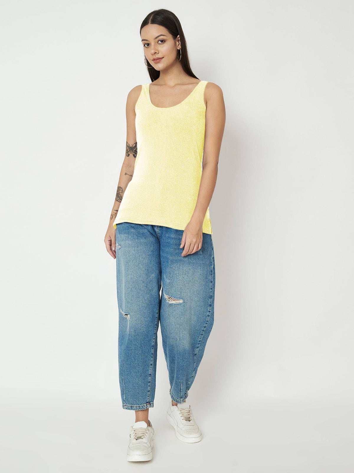Purple Round Neck Cotton Non Padded Camisole Top | TT98 - view 27