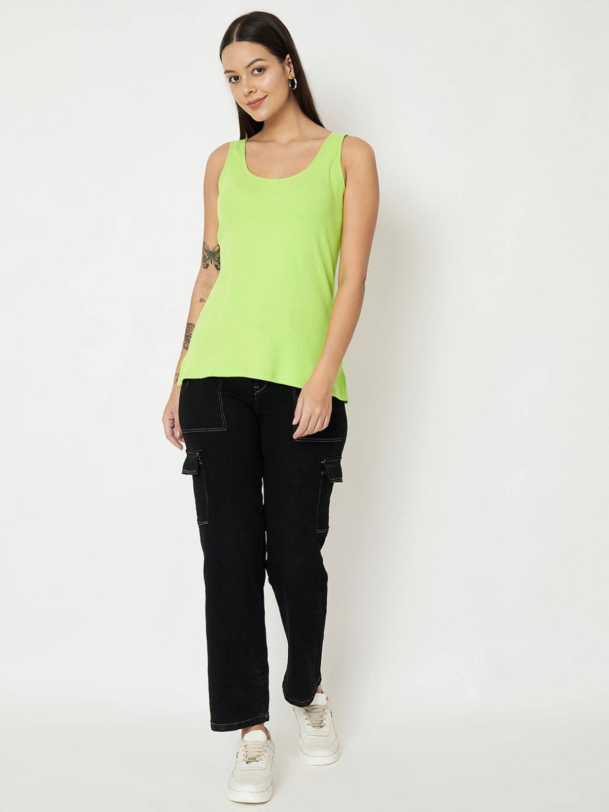Purple Round Neck Cotton Non Padded Camisole Top | TT98 - view 41