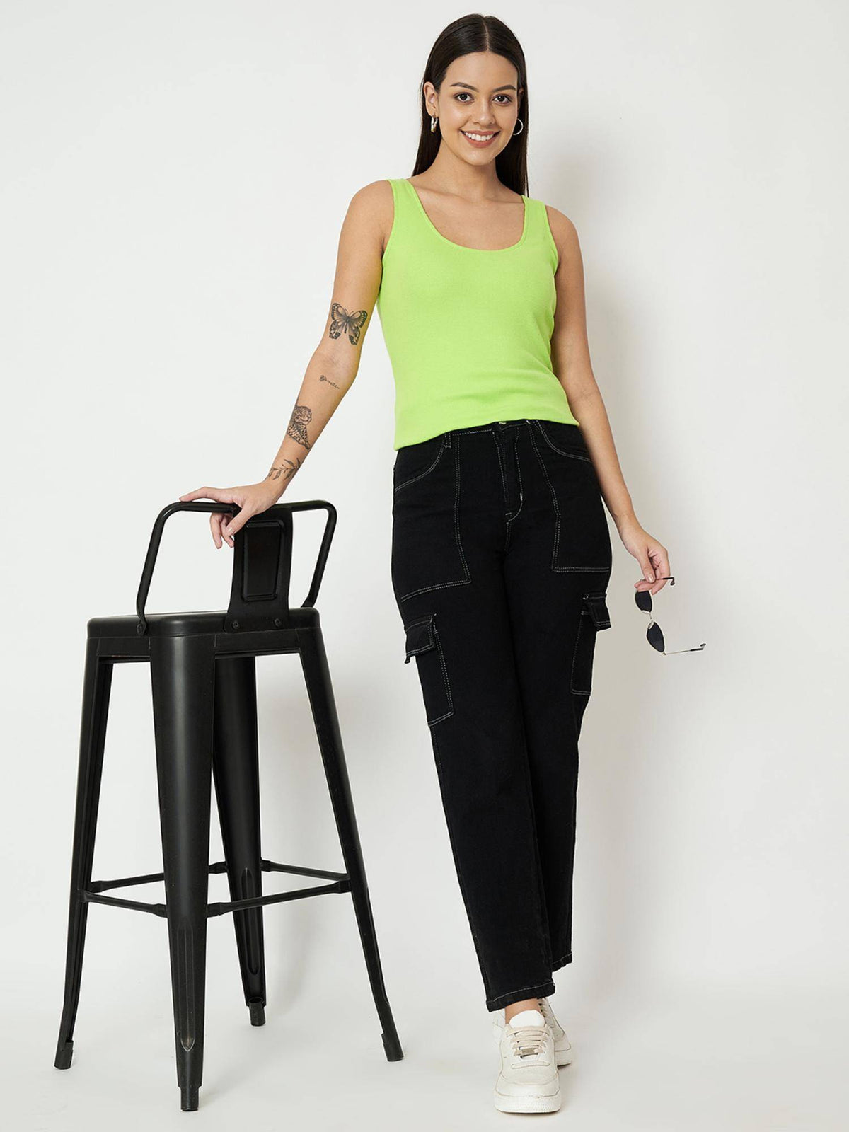 Purple Round Neck Cotton Non Padded Camisole Top | TT98 - view 42