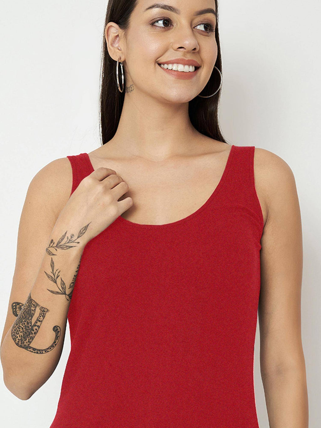 Green Round Neck Cotton Non Padded Camisole Top | TT98 - view 40