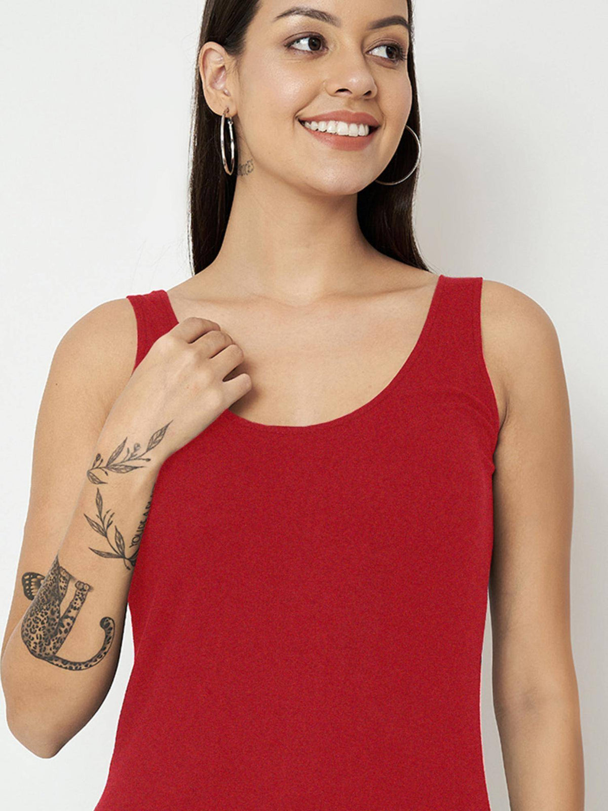 Green Round Neck Cotton Non Padded Camisole Top | TT98 - view 40