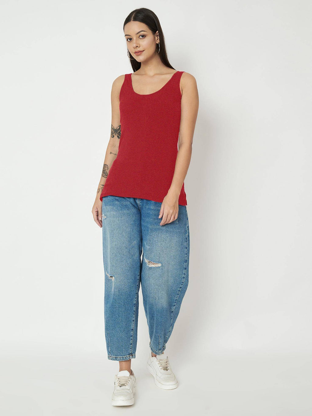 Green Round Neck Cotton Non Padded Camisole Top | TT98 - view 41
