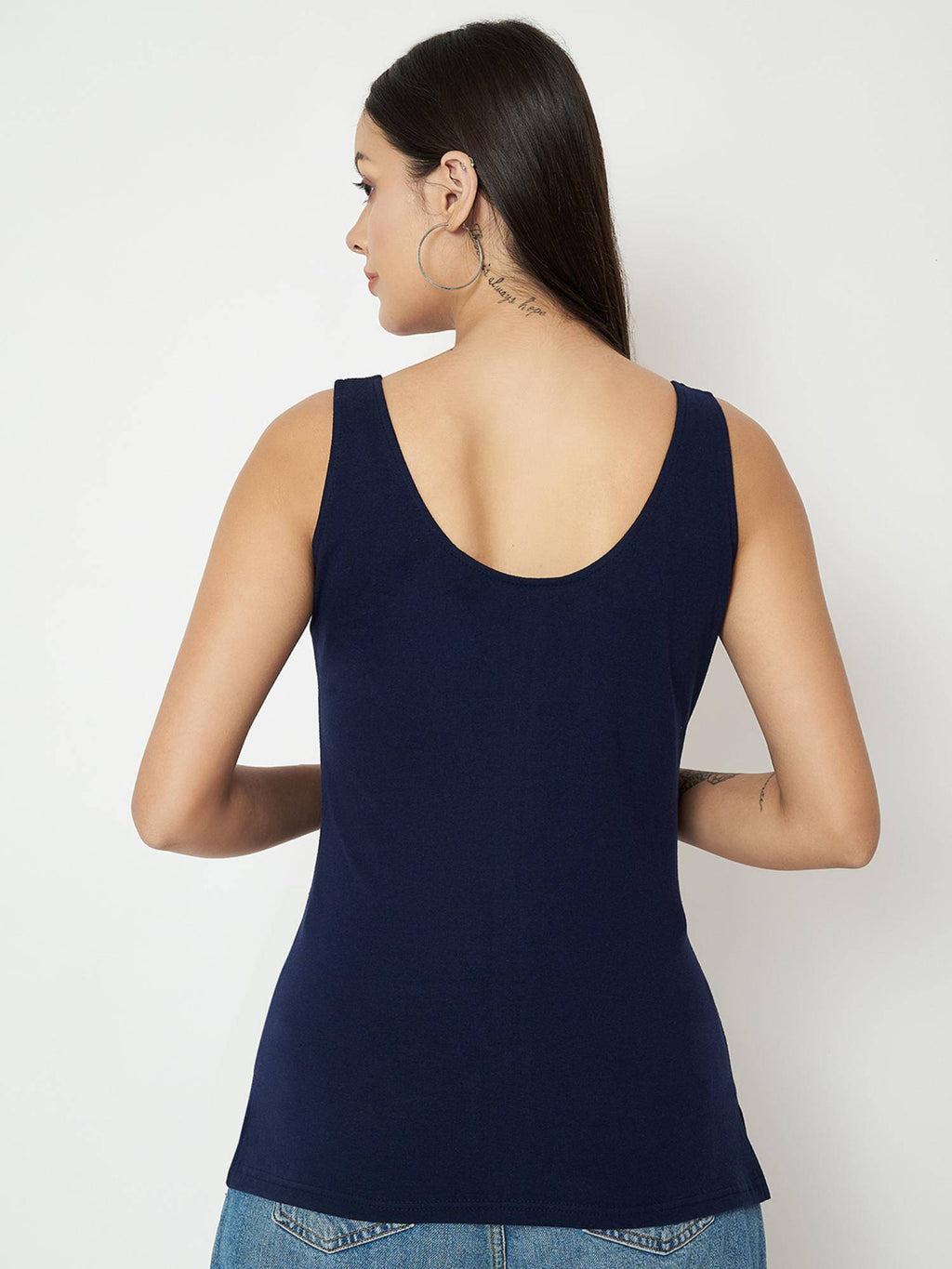 Purple Round Neck Cotton Non Padded Camisole Top | TT98 - view 9
