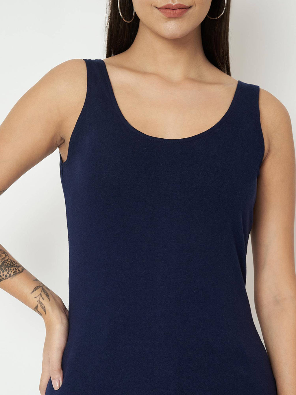 Green Round Neck Cotton Non Padded Camisole Top | TT98 - view 12