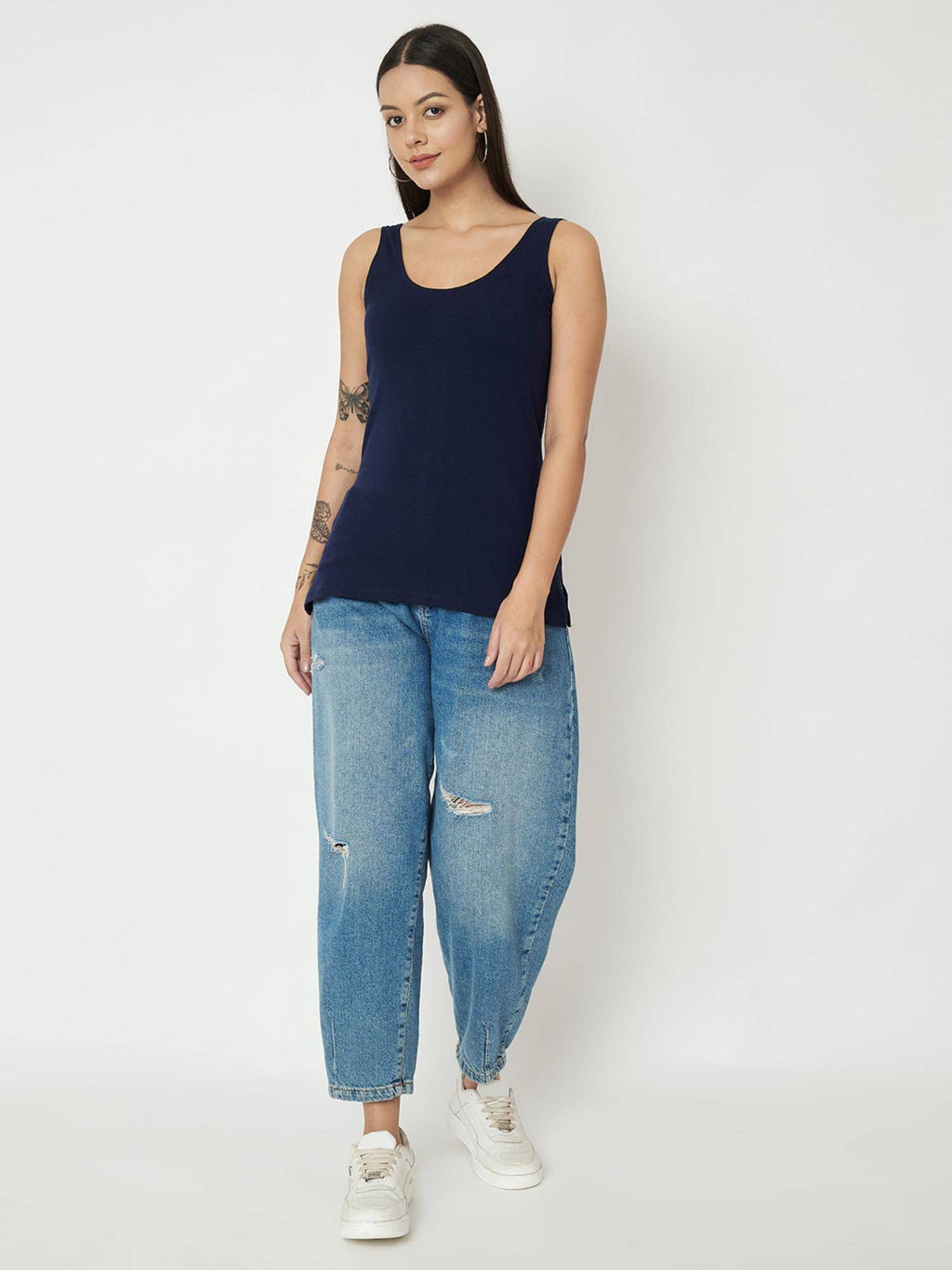 Purple Round Neck Cotton Non Padded Camisole Top | TT98 - view 13