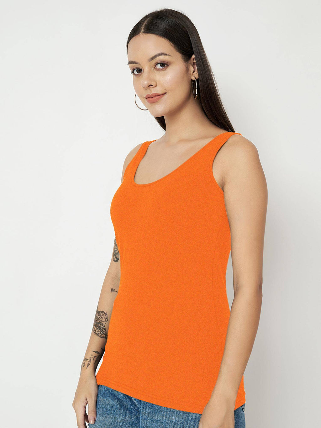 Purple Round Neck Cotton Non Padded Camisole Top | TT98 - view 45