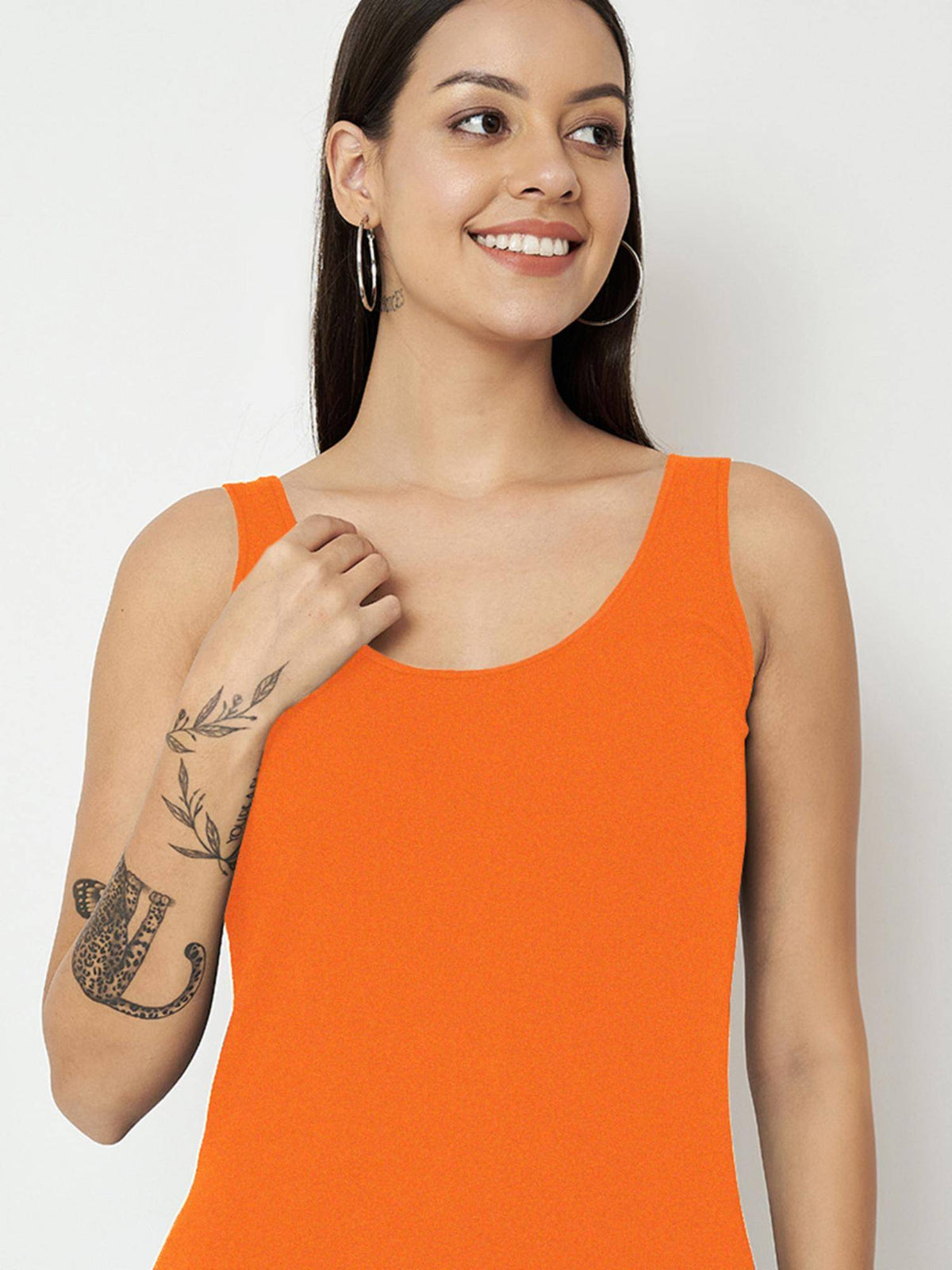 Green Round Neck Cotton Non Padded Camisole Top | TT98 - view 47