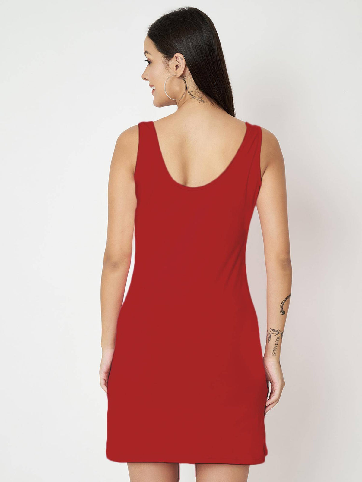 Pink Cotton Round Neck Longline Side Slits Slip Top | TT98 - view 28