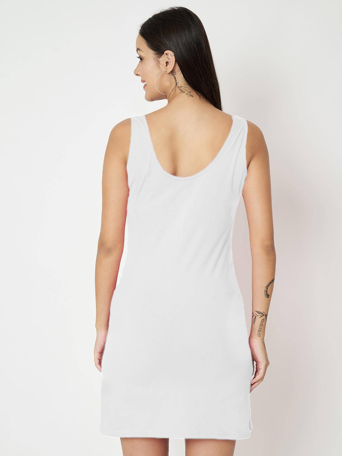 Pink Cotton Round Neck Longline Side Slits Slip Top | TT98 - view 35