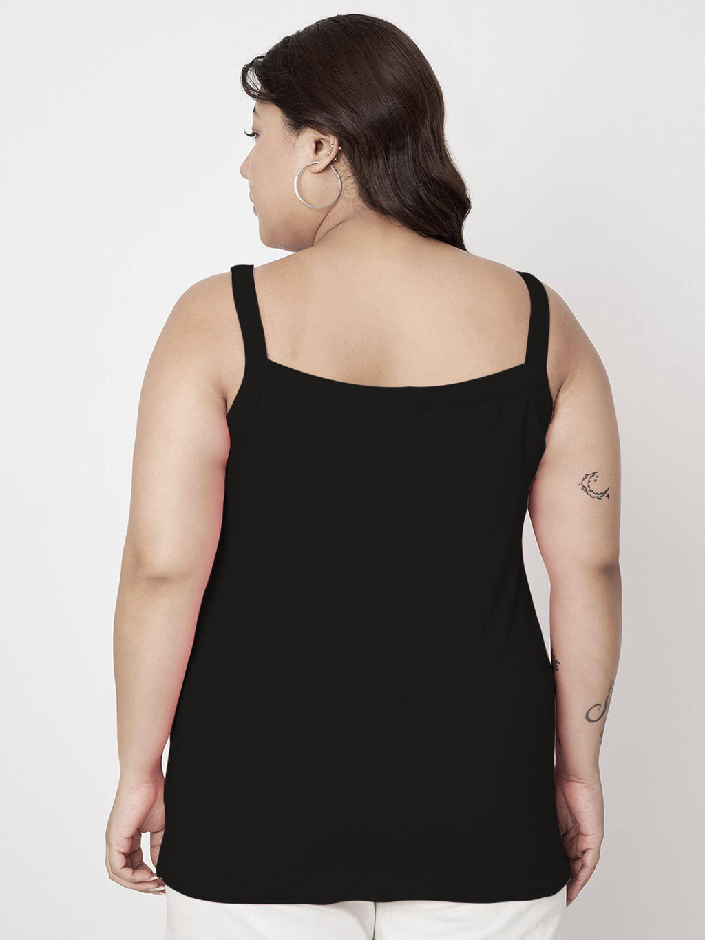 Black Plus Size Non-Padded Camisole Top | TT98 - view 3
