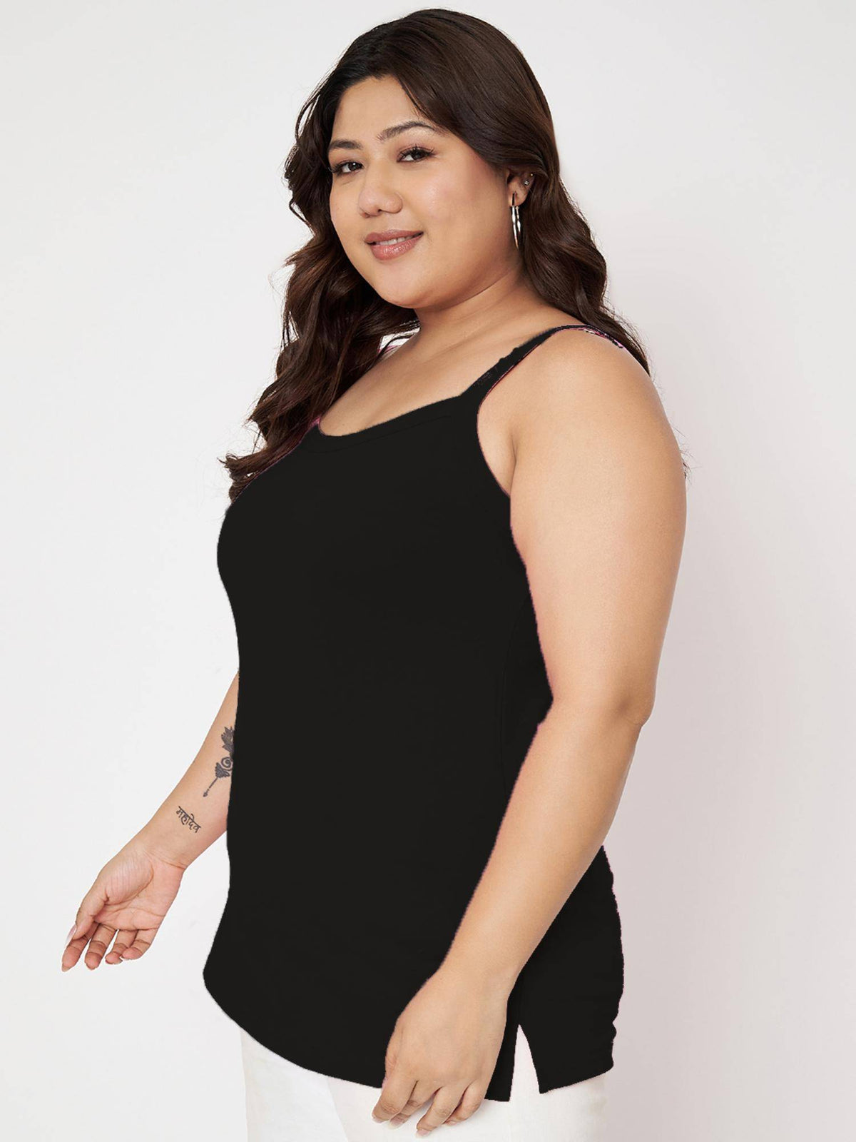 Black Plus Size Non-Padded Camisole Top | TT98 - view 5