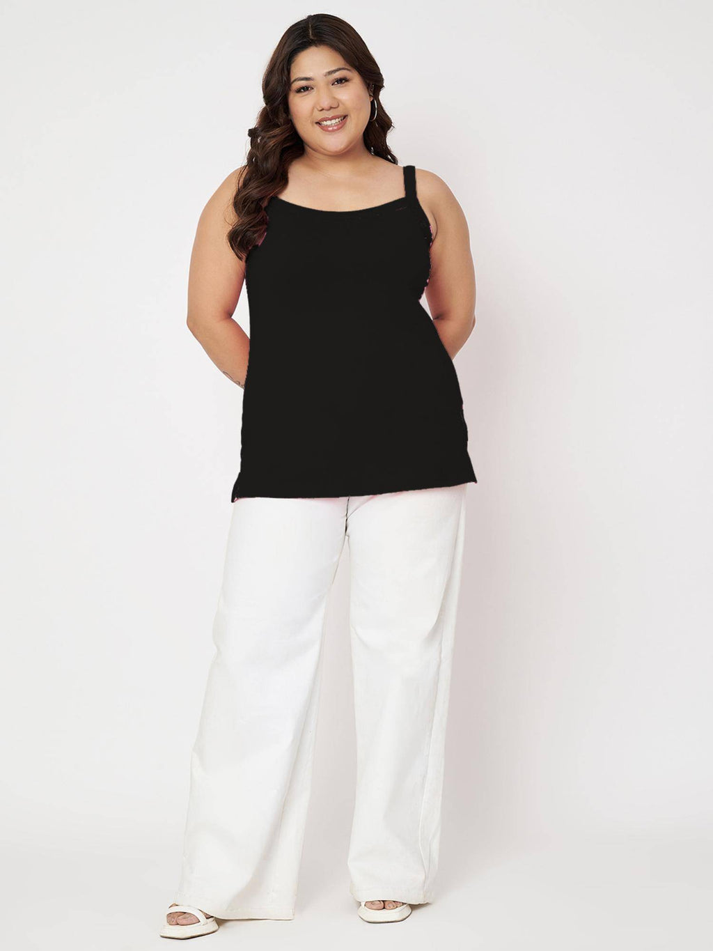 Black Plus Size Non-Padded Camisole Top | TT98 - view 6