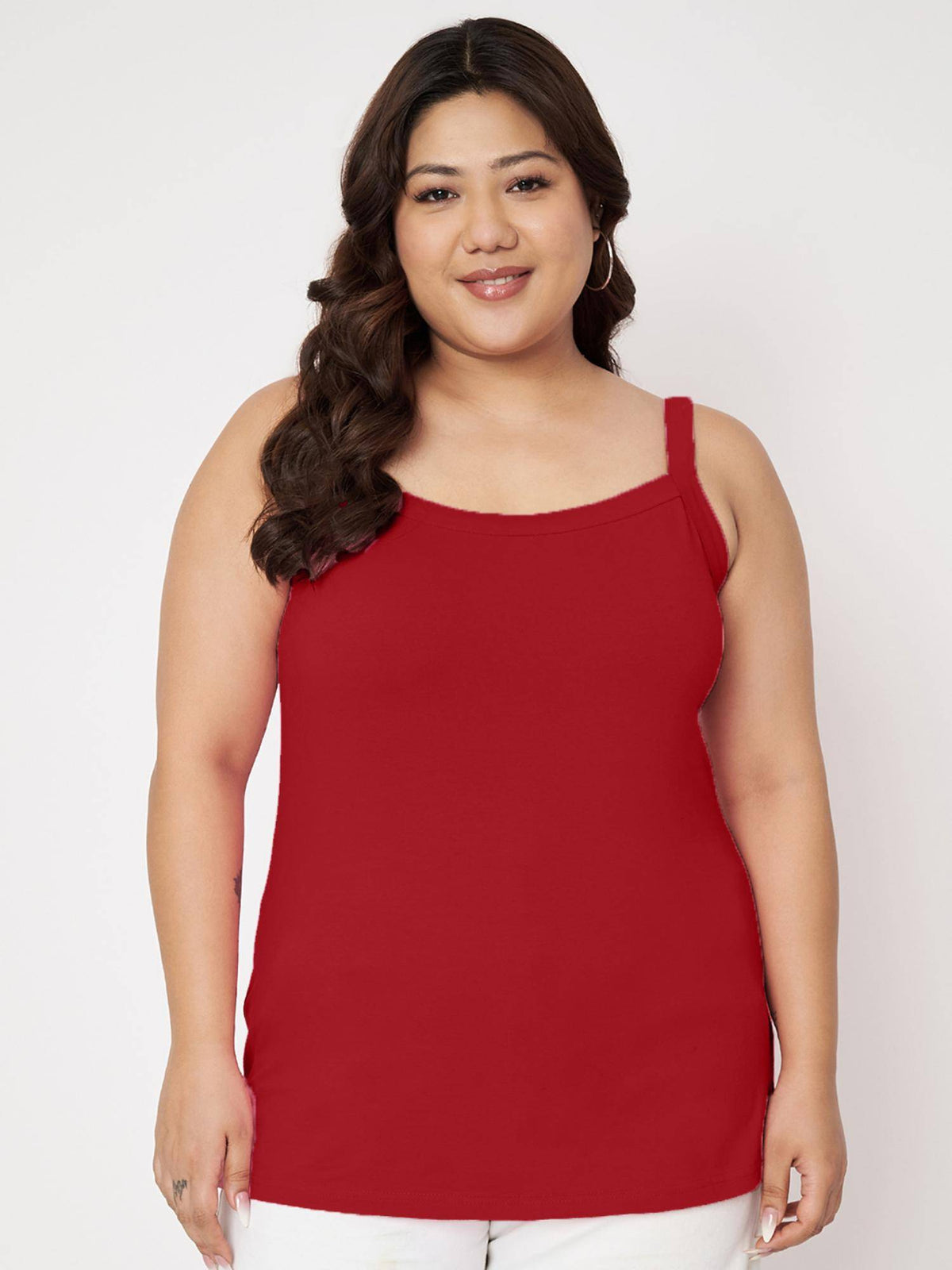 Maroon Plus Size Non-Padded Camisole Top | TT98 - view 1