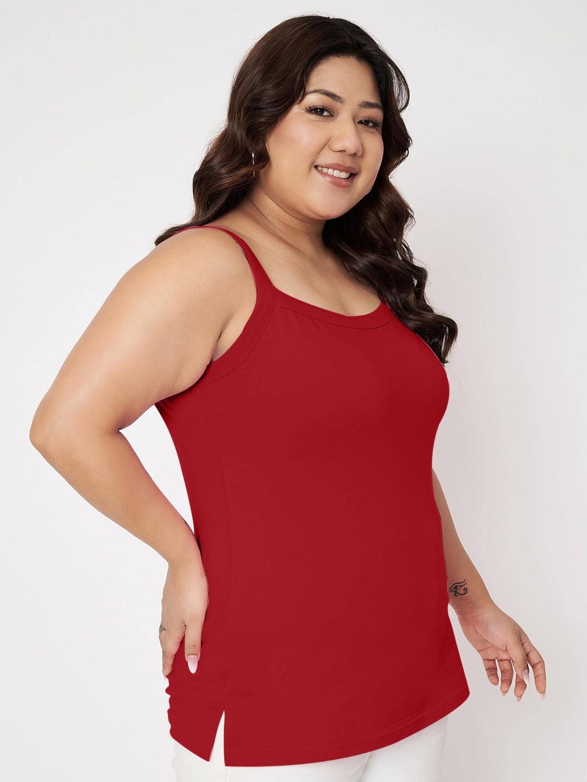 Maroon Plus Size Non-Padded Camisole Top | TT98 - view 2