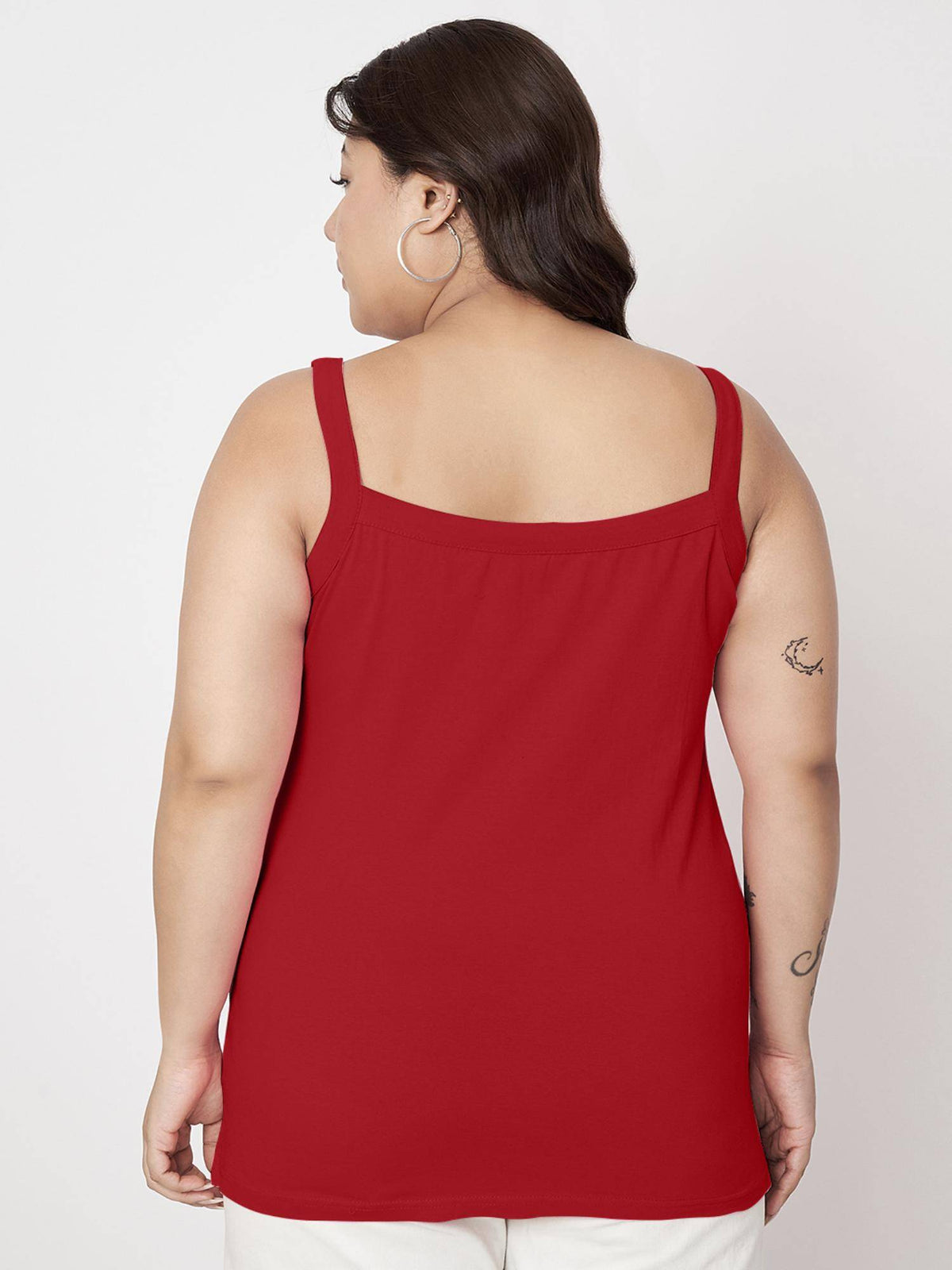 Maroon Plus Size Non-Padded Camisole Top | TT98 - view 4