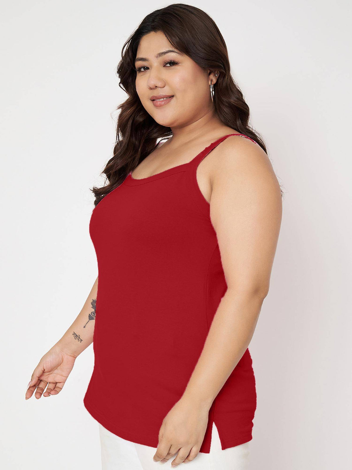 Maroon Plus Size Non-Padded Camisole Top | TT98 - view 5