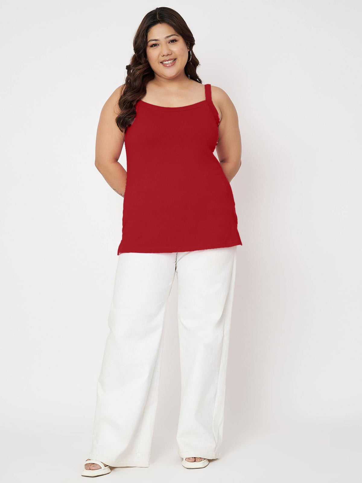 Maroon Plus Size Non-Padded Camisole Top | TT98 - view 6