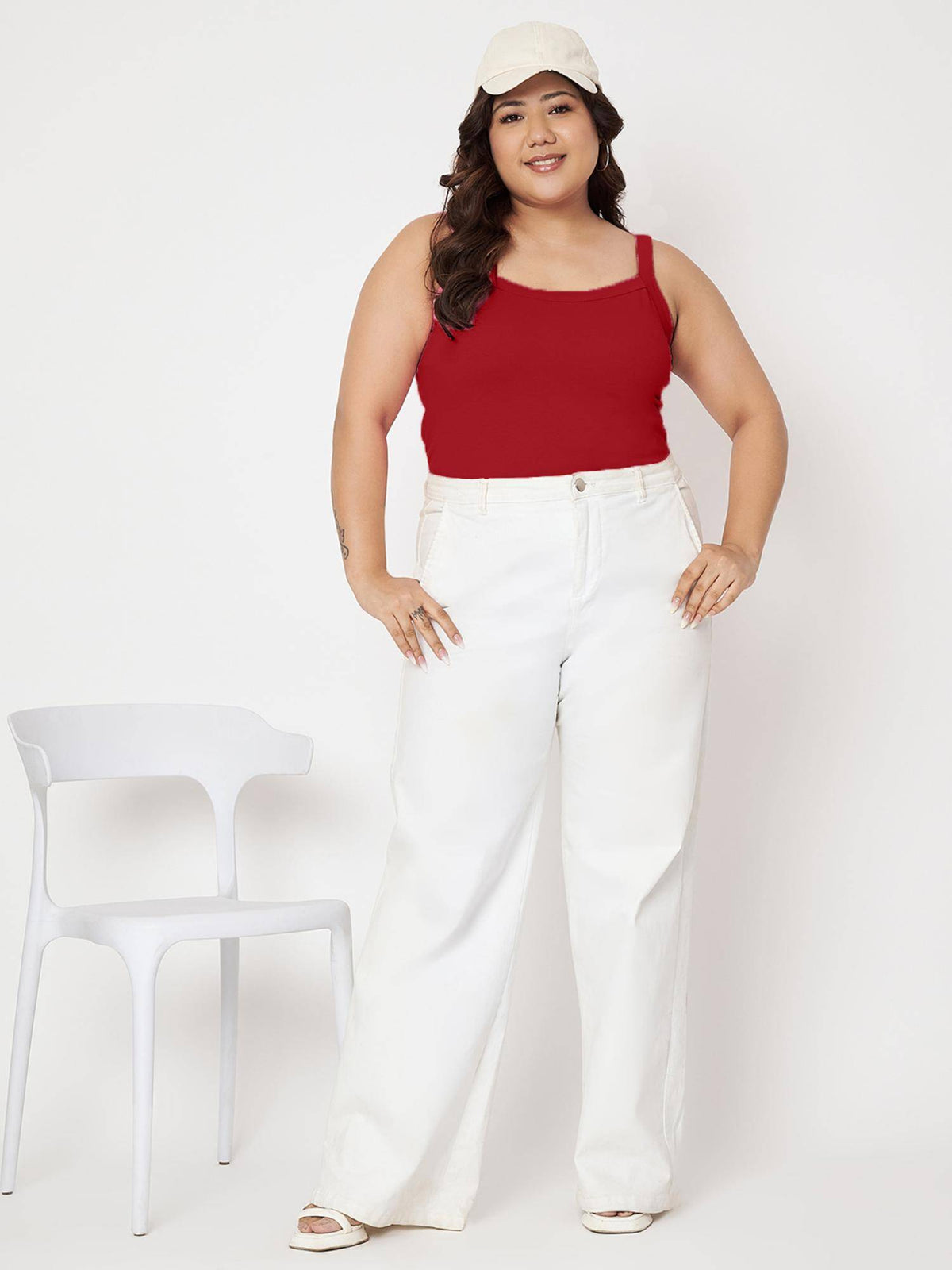 Maroon Plus Size Non-Padded Camisole Top | TT98 - view 7
