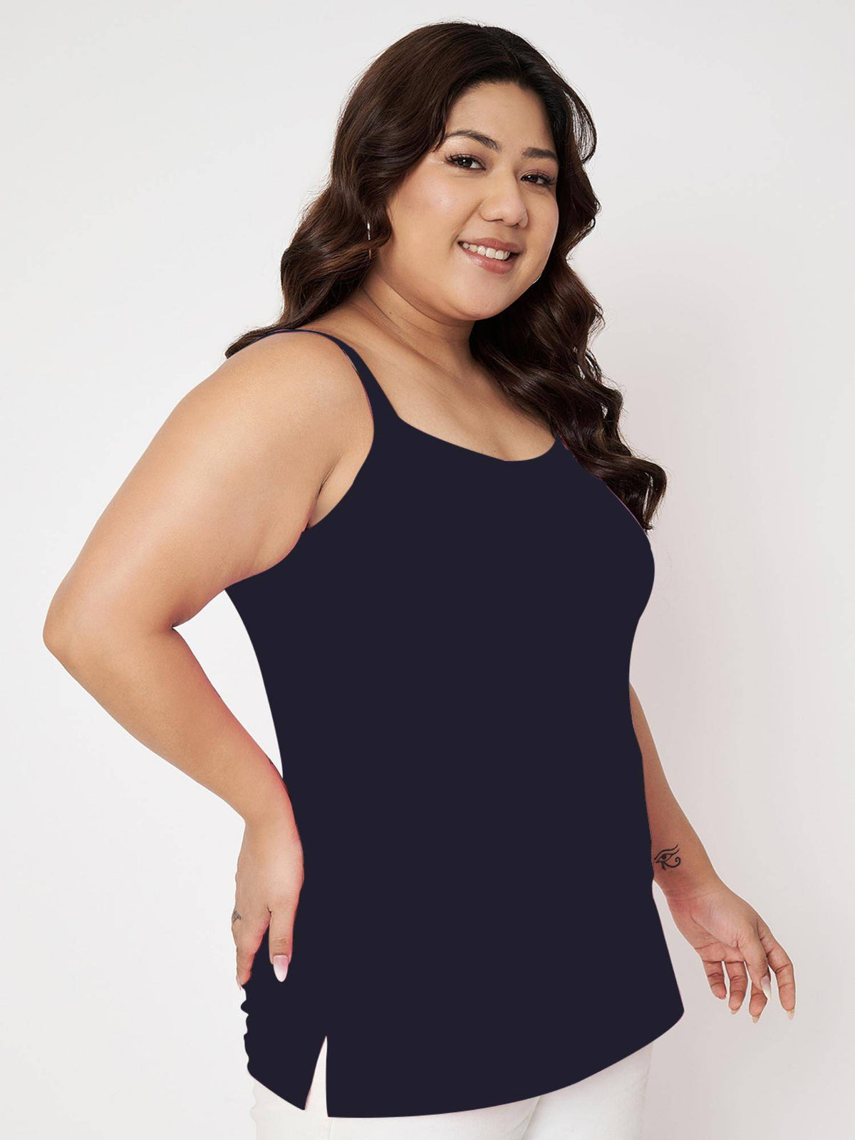 Navy Blue Plus Size Non-Padded Camisole Top | TT98 - view 2
