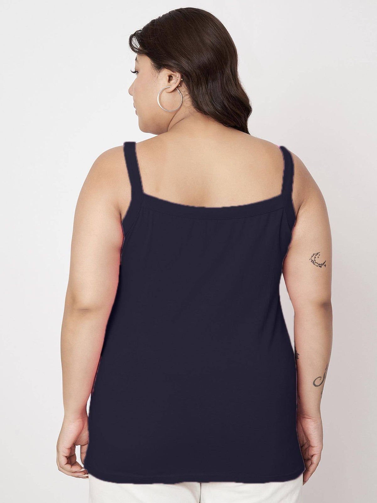Navy Blue Plus Size Non-Padded Camisole Top | TT98 - view 3
