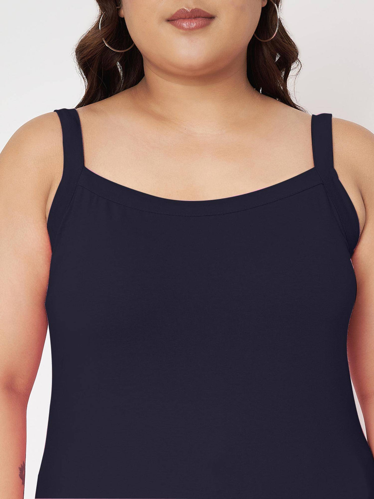 Navy Blue Plus Size Non-Padded Camisole Top | TT98 - view 4