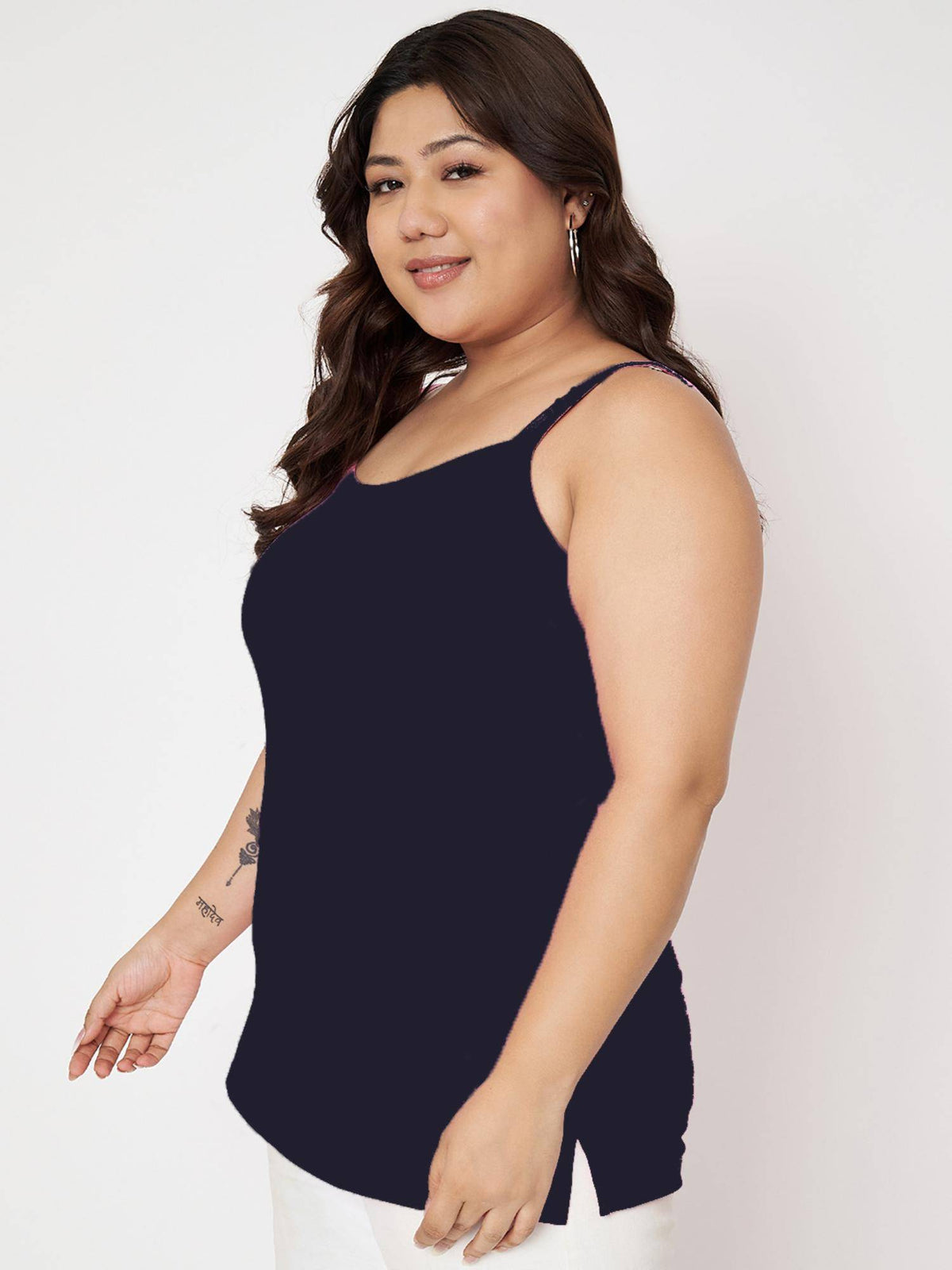 Navy Blue Plus Size Non-Padded Camisole Top | TT98 - view 5