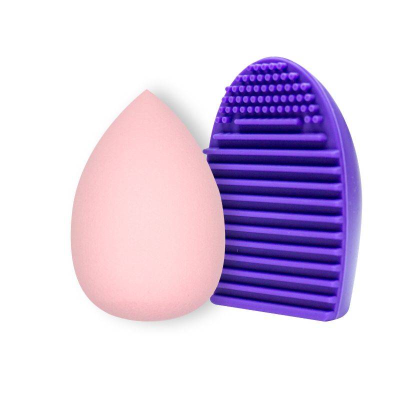 Beauty Blend Makeup Puff Sponge & Silicone Makeup Brush Cleaner Set (Color May Vary) | T32 - view 1