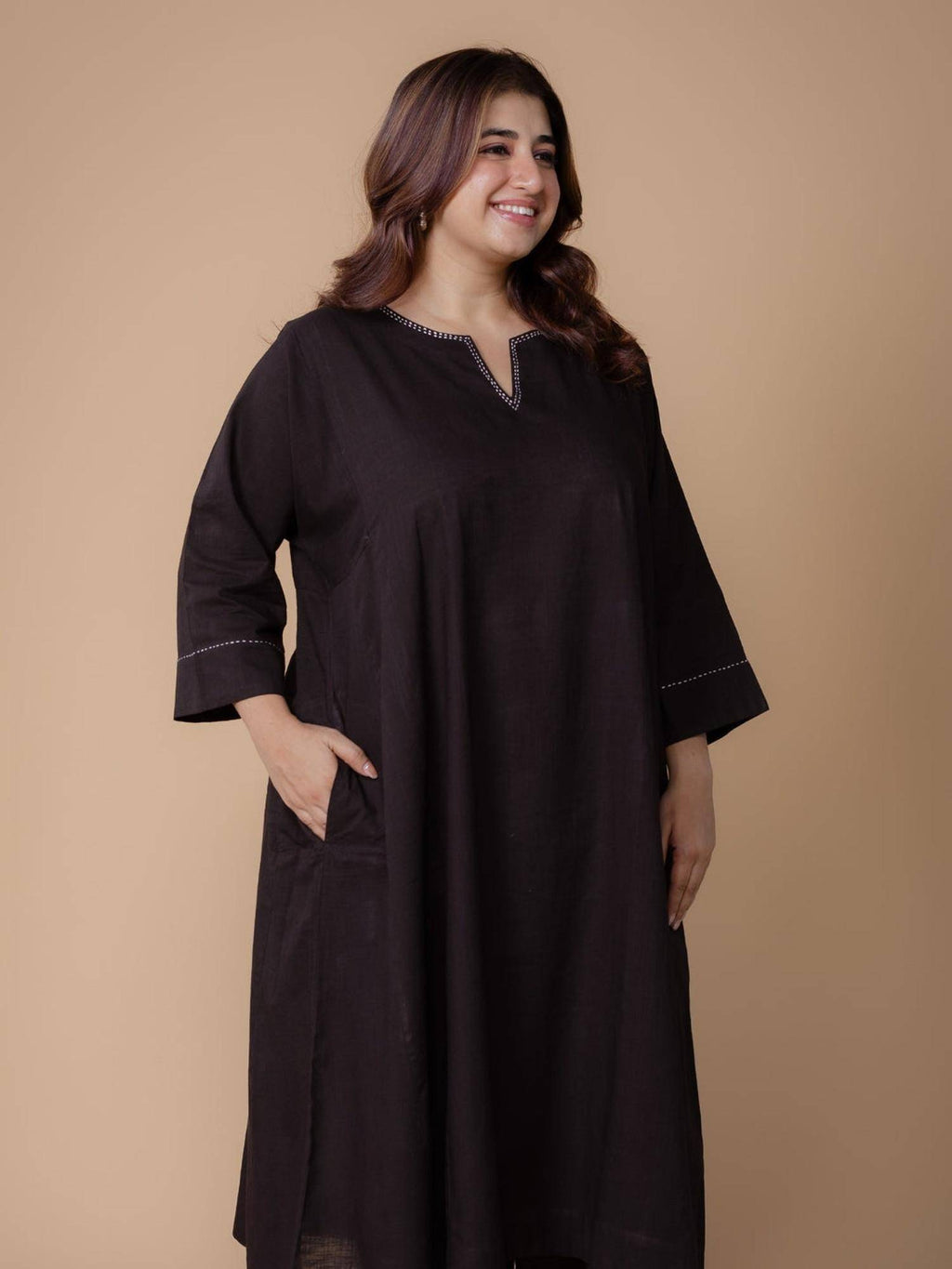 Nyra Yellow Solid Slub Cotton Jhabbha Kali Kurta With Hand Embroidery | KDG - view 19