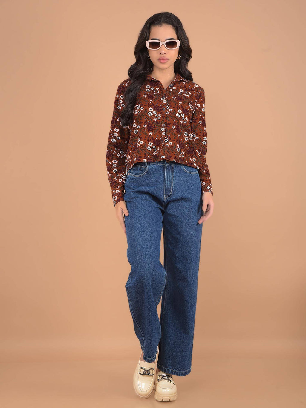 Womens Blue Straight 100% Cotton Jeans | ST23 - view 2