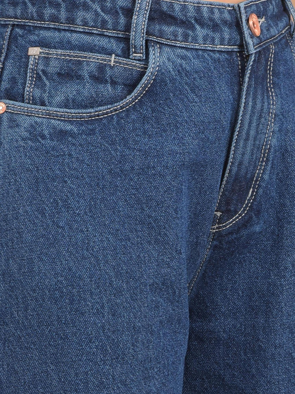 Womens Blue Straight 100% Cotton Jeans | ST23 - view 6