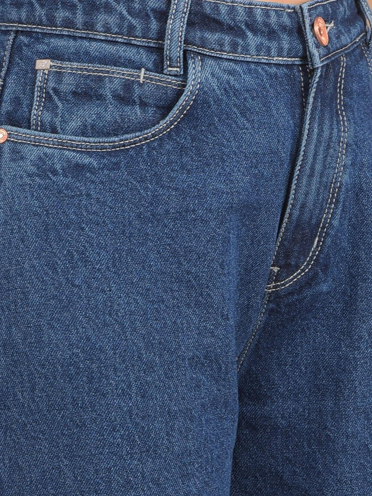 Womens Blue Straight 100% Cotton Jeans | ST23 - view 6