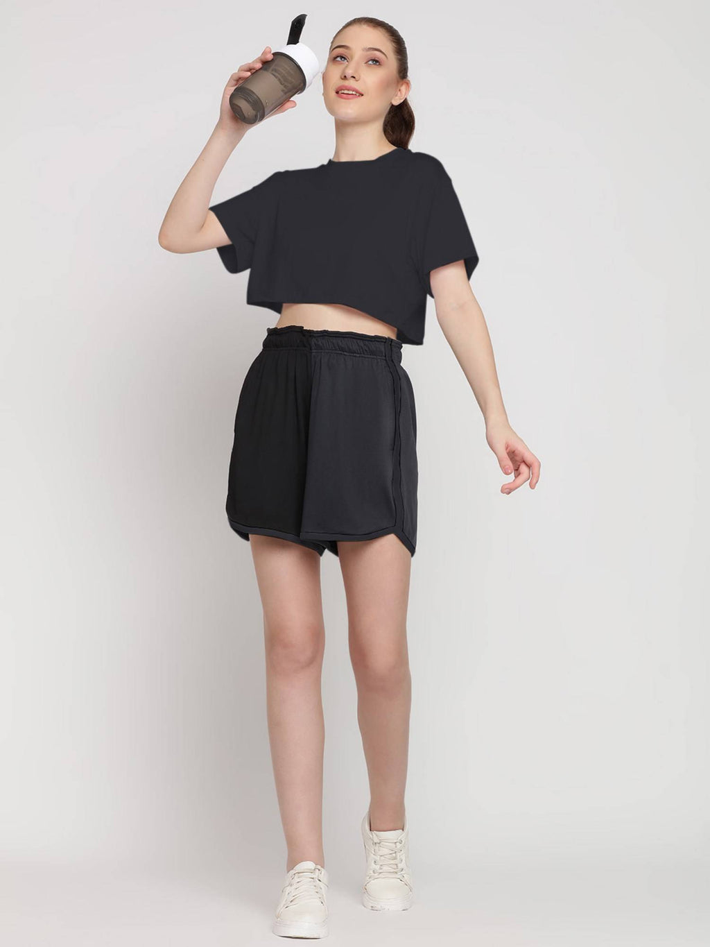 Black Flow Fit High Rise Shorts - view 4