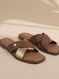 Women Brown Flats | F61 - view 1