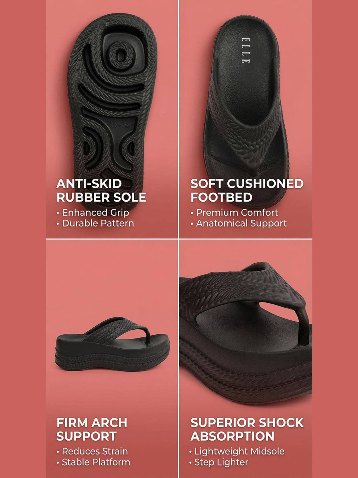 Women Black Soft comfortable Sandals | SD89 - view 5