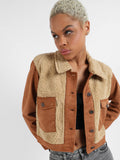 Womens Contrast Sherpa Jacket | JC78 - view 1