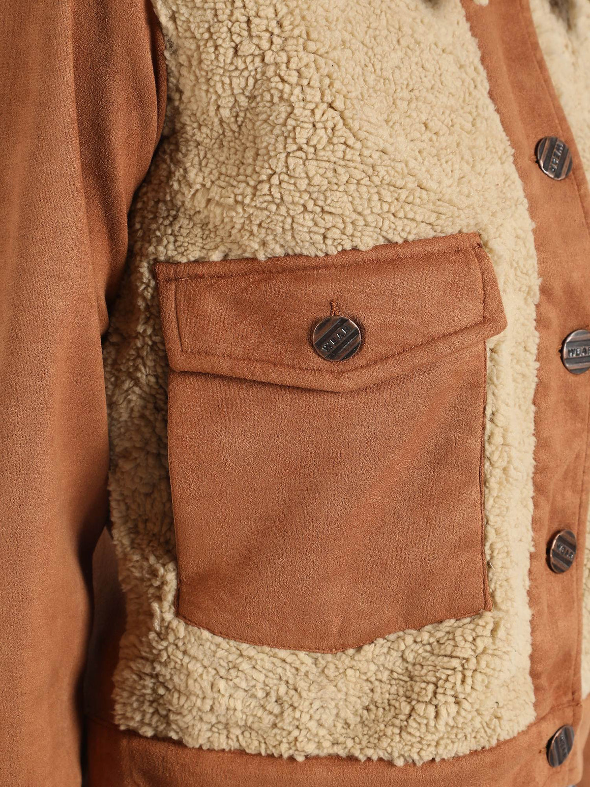Womens Contrast Sherpa Jacket | JC78 - view 8
