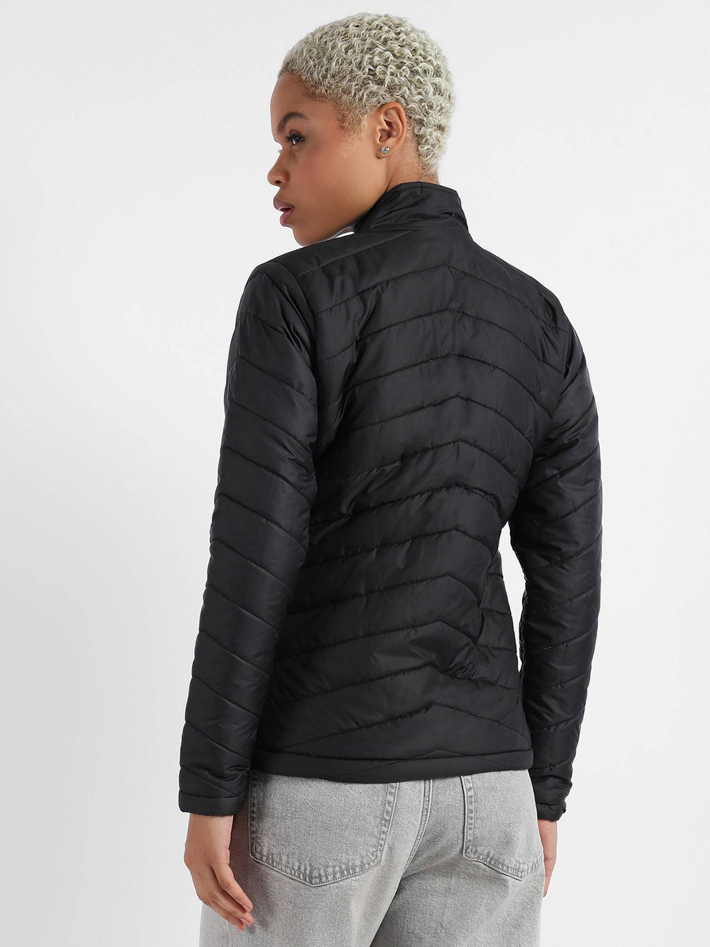 Womens Quilted Puffer Jacket With Zip Closure | JC78 - view 3