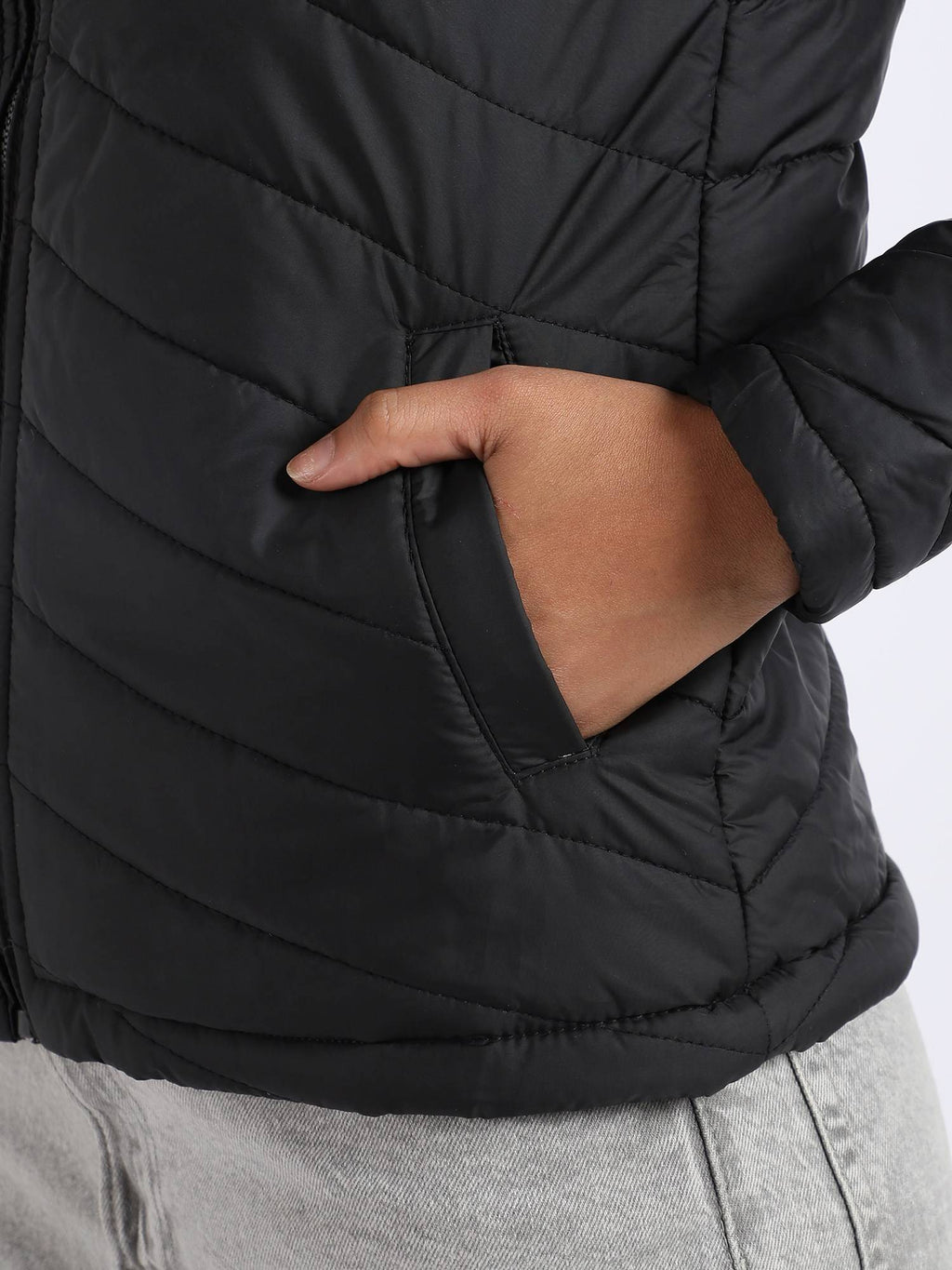 Womens Quilted Puffer Jacket With Zip Closure | JC78 - view 7