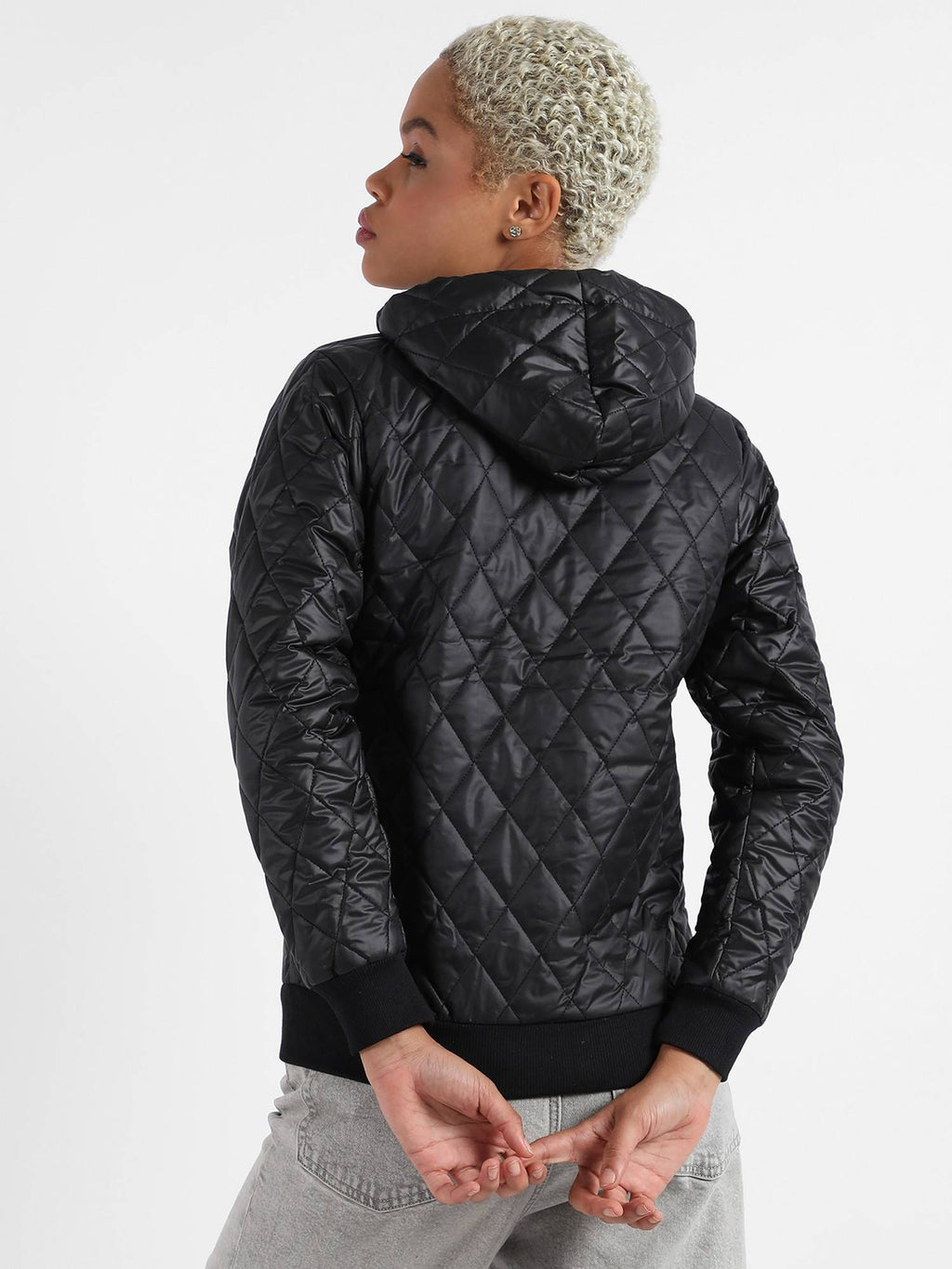 Womens Quilted Puffer Jacket With Zip-Closure | JC78 - view 3