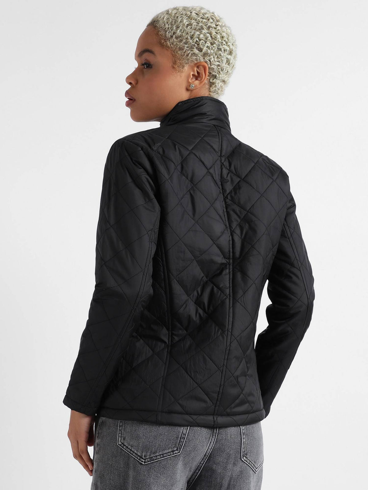 Womens Quilted Puffer Jacket With Zip Closure | JC78 - view 3